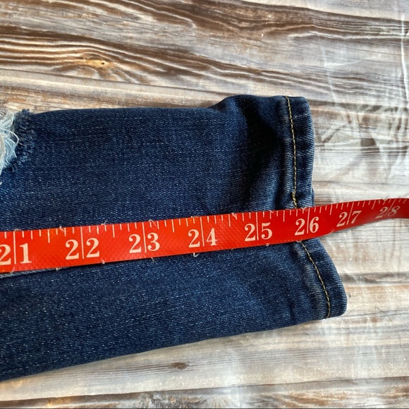 Gap Soft True Skinny Distressed Mid Rise Ankle Denim Jeans Dark Indigo Sz 4/27 - Picture 11 of 11